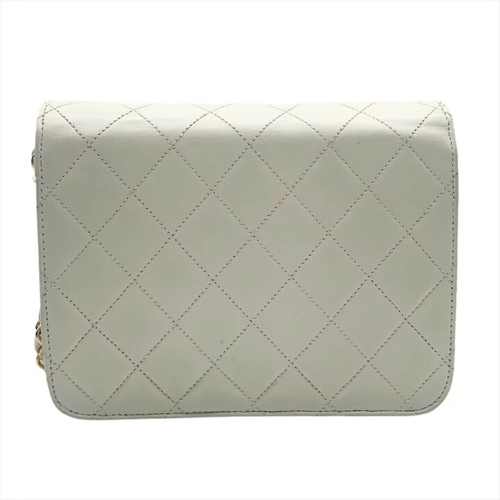 Authentic CHANEL mini classic flap 24k gold white lambskin shoulder bag - Picture 3 of 11